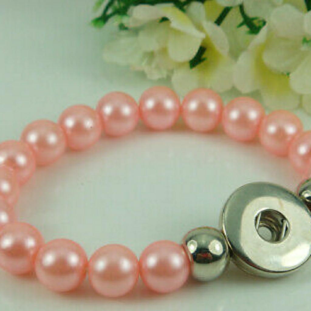 Peach Interchangeable Snap Button Bracelet